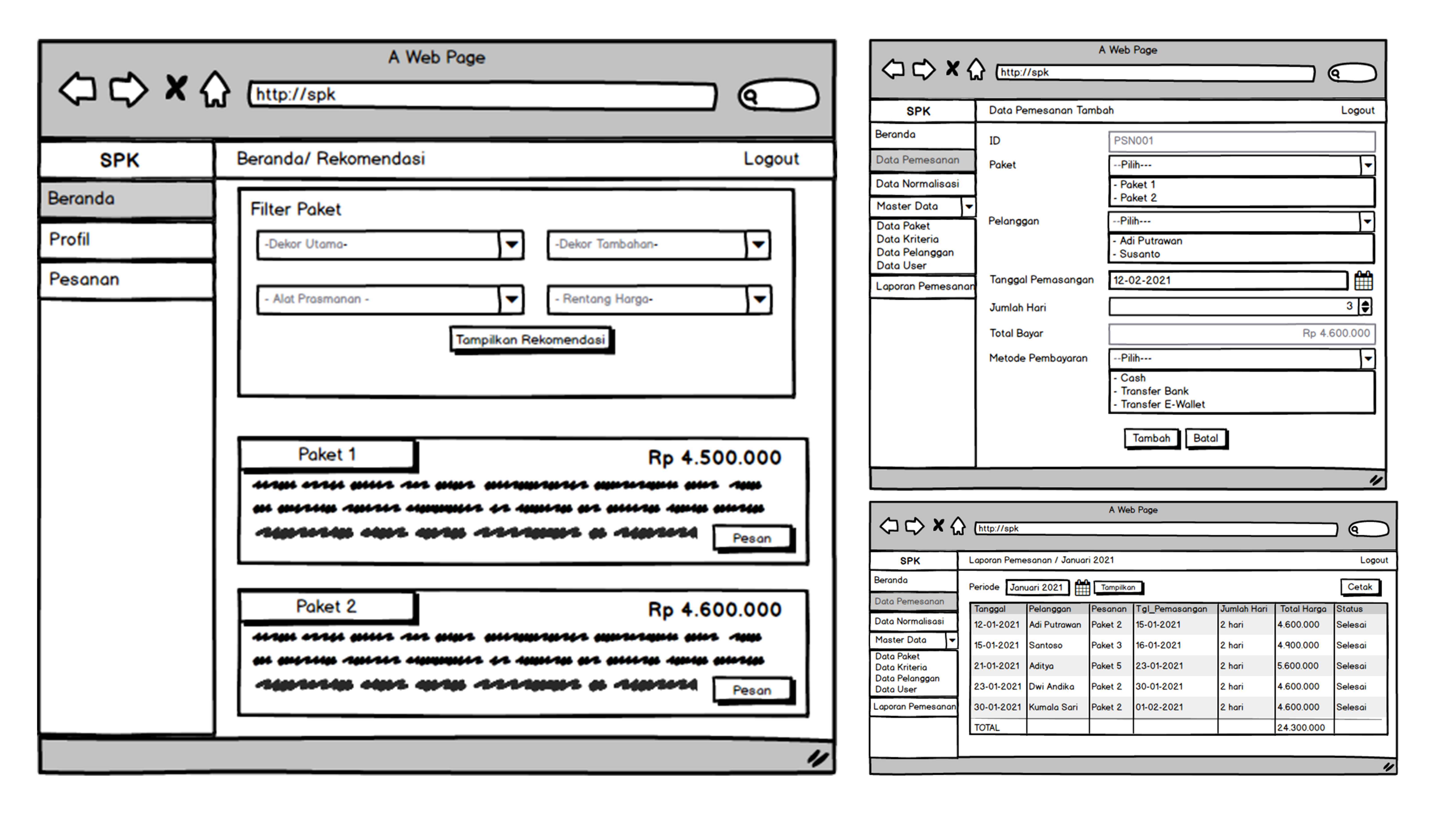 Wireframe SPK